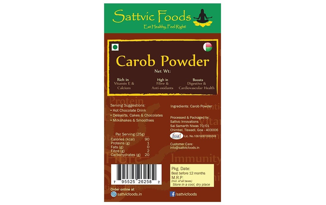 Sattvic foods Carob Powder    Pack  100 grams